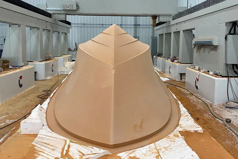 marine boatworks yatch building plug cnc cut by 5 axis cnc router